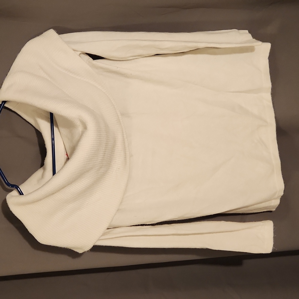 Lily Pulizter off the shoulder white sweater